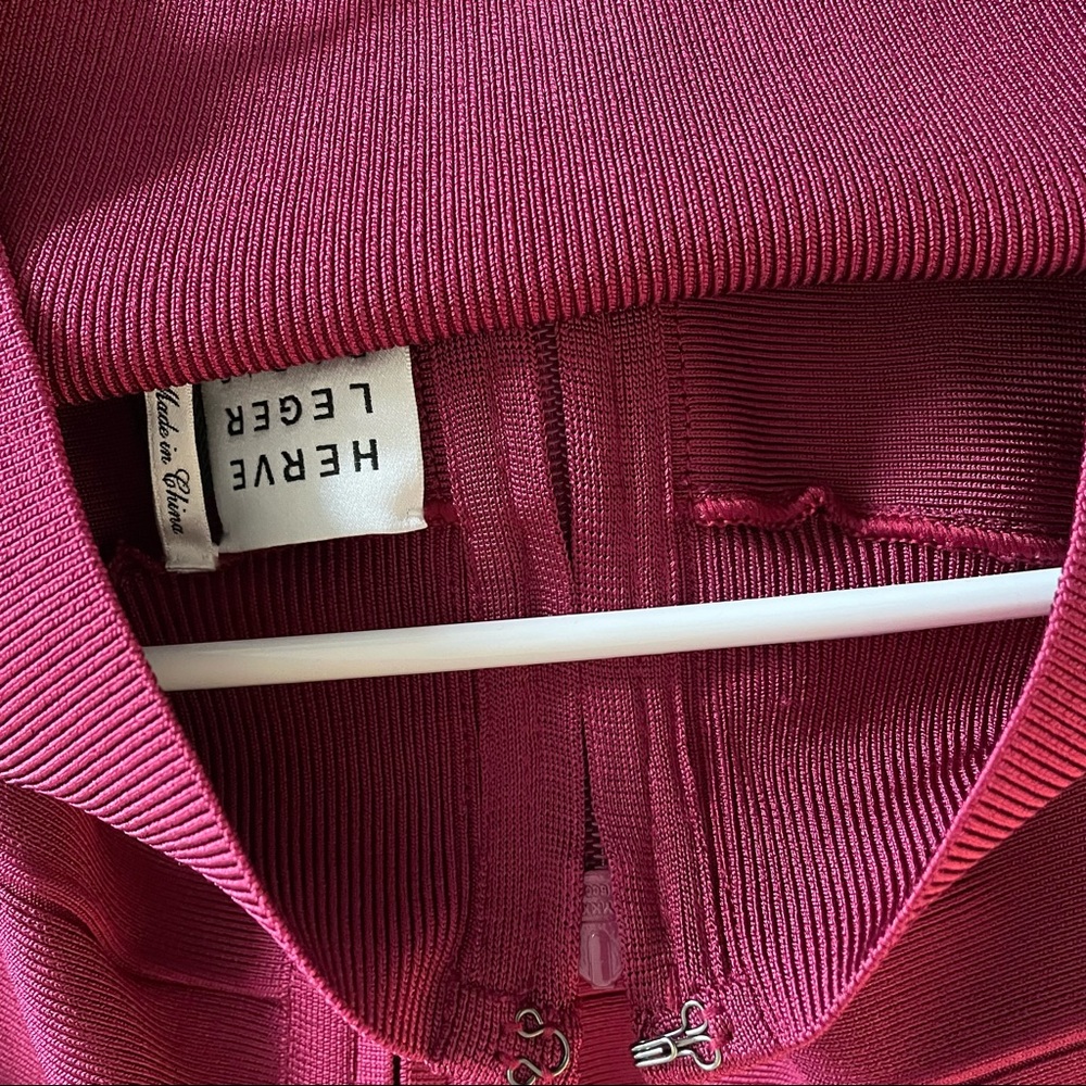 NWT Herve Leger Raspberry Dress - Picture 8 of 16